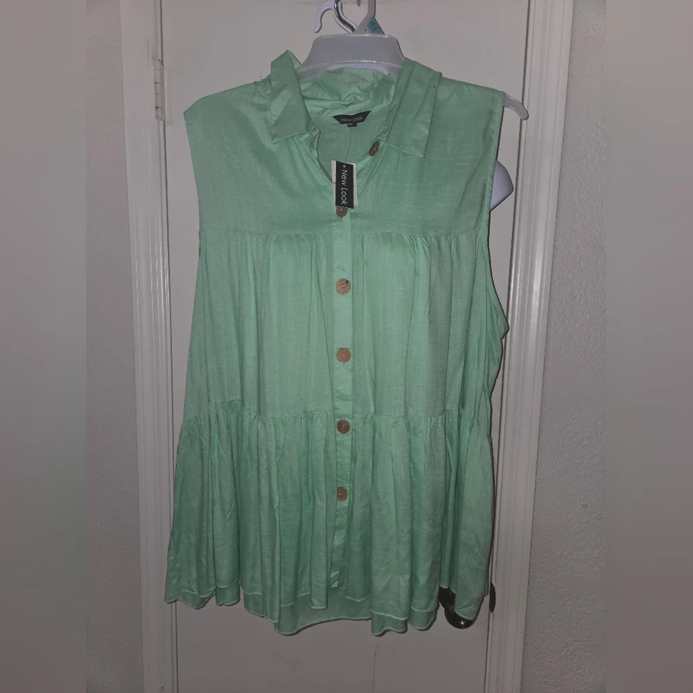 New Look Green Button-Up Dress - Picture 3 of 6